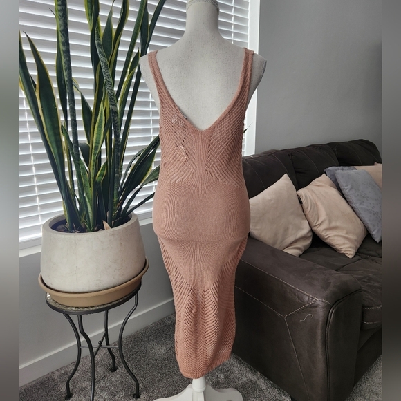 Ftc With Love Pointelle Knit Tank Dress. Nude. Size Medium. New. - Picture 4 of 10